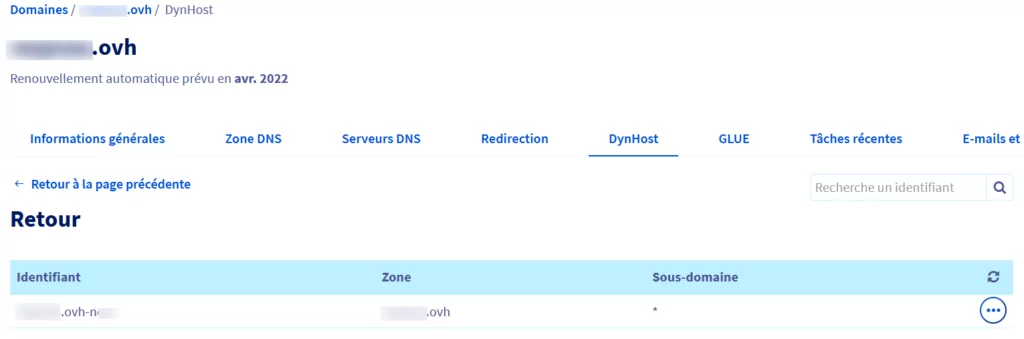 identifiant dynhost