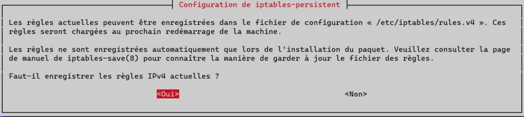 sauvegarde règles iptables tables ipv4