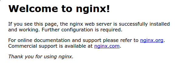 Page par défaut de Nginx fresh install